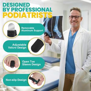 Redresseur de doigt de pied martelé - Attelle réglable avec plaque <span class=keywords><strong>en</strong></span> aluminium, Réalignement pour les doigts de pieds courbés, pliés ou <span class=keywords><strong>en</strong></span> forme de <span class=keywords><strong>griffe</strong></span> - Product Image 2