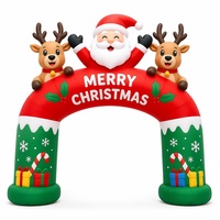 Arche gonflable de Noël ultra-résistante, imperméable et coupe-vent, décoration festive avec Père Noël et sapin de Noël