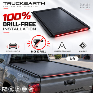 ฝาครอบกระบะท้ายแบบแข็งพับเก็บได้ LED สำหรับ Toyota Tacoma Double Cab ขนาด 6 ฟุต ทำจากอลูมิเนียมอัลลอย - Product Image 1