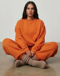 Pantalon de survêtement ample et décontracté en coton molletonné pour femme, style streetwear, coupe large, idéal pour l'hiver - Product Image 3