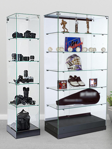 Glass Display Cabinet Full Vision Aluminum Frame Glass Display Showcase Glass Cabinet