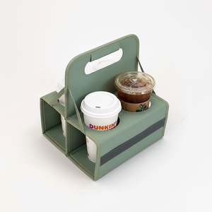 Portavasos Aislado Reutilizable Personalizado OEM, Portavasos de Poliéster Impermeable para 4 Bebidas, Plegable, para Entrega de Alimentos - Product Image 4