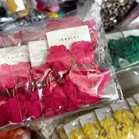 Pendientes de Aro con Flores de Tela de Alta Gama, Lindos, Coloridos, Inspirados en la Dopamina, Exagerados, Hechos a Mano, con Pétalos, para Exportación