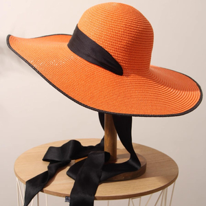 Phụ nữ bán buôn thêm rộng vành rơm Sun <span class=keywords><strong>hat</strong></span> quá khổ mềm cho phụ nữ chapeau bãi biển Mũ người lớn - Product Image 6
