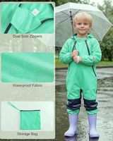 Imperméable unisexe pour enfants YU TU avec capuche, respirant, écologique, en polyester, pour la randonnée, avec impression numérique