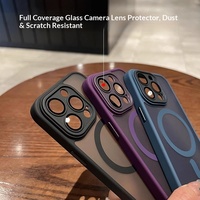 Étui de téléphone magnétique en PC à finition mate et design épuré pour 16 Pro et 17 Pro, avec protection d'objectif, coque de protection pour 13
