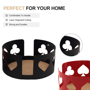 Tùy chỉnh vòng 4 inch Poker chip Cork đế lót ly đồ uống với kim loại chủ cho thanh bảng Casino Đảng trang trí - Product Image 5