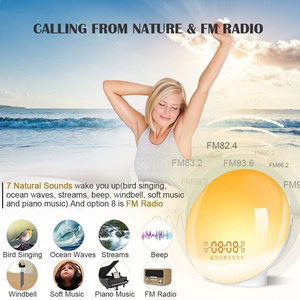 Hiện đại giữa LED thức dậy ánh sáng mặt trời mọc Đồng hồ báo thức với RGB ánh sáng ban đêm Màn hình điều chỉnh chế độ cho phòng ngủ và sử dụng nhà - Product Image 2