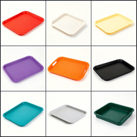 Plateau de service rectangulaire en plastique pour cantine et hôtel, antidérapant, épais, pour la restauration et le stockage des aliments