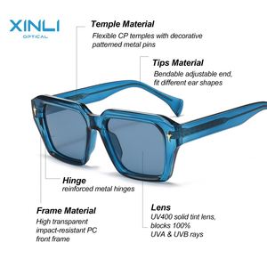 Fashionable Men's Recycled Plastic <b>Sunglasses</b> with Gold Plated Metal Paint - Product Image 5