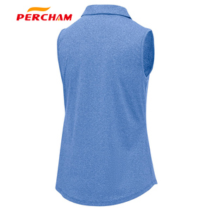 Chemises de golf pour femmes Polos sans manches Col 3 boutons Débardeurs de tennis Respirant Protection UV écologique - Product Image 5