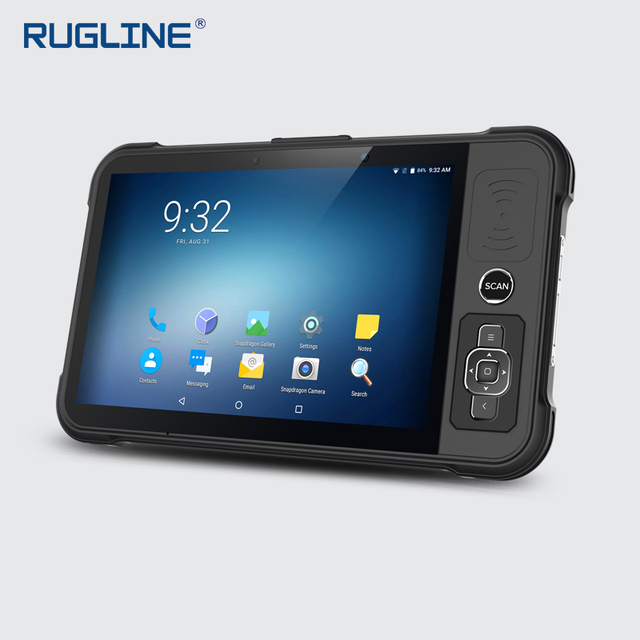 RUGLINE 8'' Rugged Tablet Barcode Scanner Fingerprint NFC UHF Reader Industrial Tablet PC