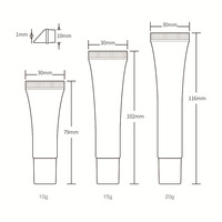 Tube à pression vide pour brillant à lèvres, transparent, noir, or, argent, LOGO personnalisé, 15ml, 10 pièces