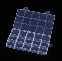 Boîte à bijoux en plastique transparente à couvercle rabattable, avec plusieurs compartiments, pour accessoires de peinture au diamant et outils de nail art