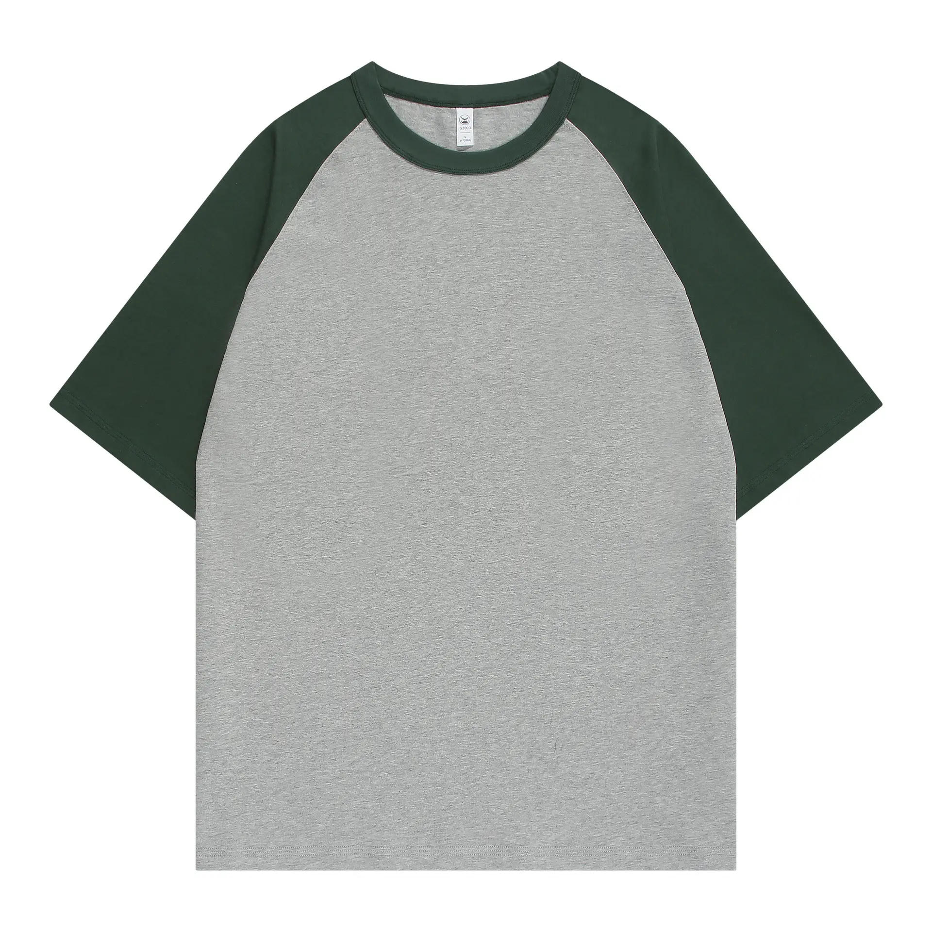 Custom Patchwork Color Men Tee Raglan Sleeve Ecofriendly 100 Cotton Jersey 285G Heavyweight Boxy TShirt Unisex T shirt