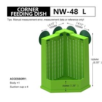Nouveau plat d'alimentation de coin de bol d'insectes d'insectes vivants verts avec des ventouses fortes pour les reptiles