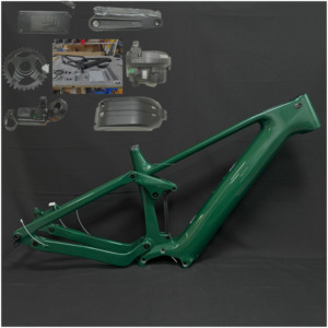 Cuadro de bicicleta eléctrica de fibra de carbono 29er de alto rendimiento, suspensión completa, compatible con Bafang M820, Glossy Fin <span class=keywords><strong>Ish</strong></span>, pantalla DPC030 - Product Image 2