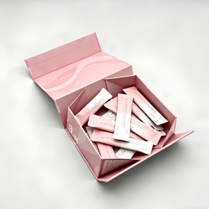 Boîte d'emballage en carton recyclable personnalisée en deux parties avec fermeture magnétique pour les sachets de compléments alimentaires en poudre, emballage cadeau - Product Image 2