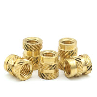 Insert Nut Kuningan Double Twill Knurled Embedded Molding Injection Insert untuk Printer 3D, Insert Nut Kuningan Knurled