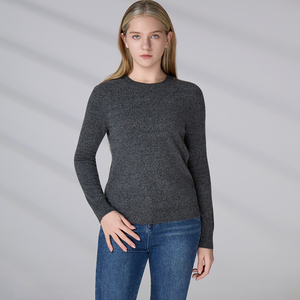 Custom GOTS Winter Ladies Long Sleeve <b>Pullover</b> European Luxury Solid Color 100% Cashmere Sweater for Women - Product Image 1