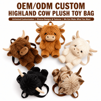 Sac à dos en peluche personnalisé Vache des Highlands, sac à dos en peluche pour animaux en peluche, sac à dos doux pour enfants et adultes, cadeau promotionnel OEM ODM
