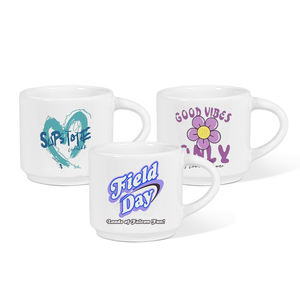 Tasses en céramique personnalisées, service à thé en céramique, tasse en céramique, petite tasse en céramique, mini tasses en céramique de 2,5 oz, logo personnalisé, céramique réutilisable - Product Image 1