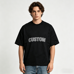 เสื้อยืดโอเวอร์ไซส์ผู้ชายลำลอง ผ้าฝ้าย 100% สไตล์ฮิปฮอป ลายกราฟิกพิมพ์ดิจิตอล DTG โลโก้แบบกำหนดเอง ลายพื้นเรียบ สไตล์สตรีท - Product Image 2