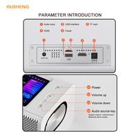 Haut-parleur de machine karaoké portable Android professionnel tout-en-un 2 micros sans fil pour 5.0 4 haut-parleurs Puissance de sortie 100-300W