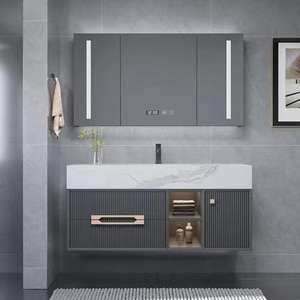Meuble-lavabo de salle de bain minimaliste moderne YALIG à prix bas, couleur unie - Product Image 5