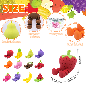 Giocattolo Antistress Articolato a Forma di Frutta Stampato in 3D, Mini Figurina Flessibile, Giocattolo Sensoriale Tascabile, Regalo Carino da Scrivania - Product Image 2