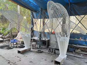 スイミングプール、庭园、商业スペースのための高品质カスタムメイドのステンレス钢中空イルカの雕刻 - Product Image 3