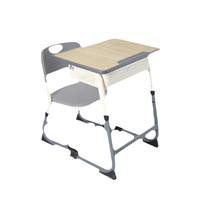 Ensemble de bureau et chaise d'école ergonomiques en métal, dossier en maille, mobilier de classe pour étudiants, cadre en métal, bureau d'étude individuel