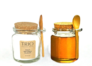 ขวดแก้วทรงกลมขนาด 100 มล. 250 มล. สำหรับเกลืออาบน้ำ ใช้สำหรับเก็บอาหาร บรรจุภัณฑ์แบบกระป๋อง พร้อมช้อนไม้และจุกไม้ก๊อก - Product Image 4