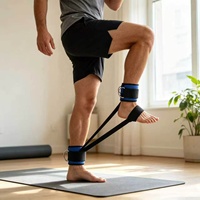 Socquettes de sport en nylon pour yoga en extérieur, avec soutien de la cheville, protection élastique, compression, fermeture à boucle et antidérapantes