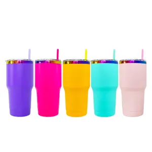 USA-Warenlager pulverbeschichteter vakuumisoliert Gold Kupfer Regenbogen plattiert 40oz 20oz 30oz becher becher tassen Tassen für Lasergravur