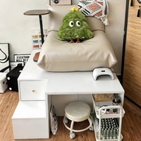 Yicheng Beauty – Table de pédicure mobile réglable, support de pieds surélevé, poste de manucure et pédicure, plan de travail pour soins des pieds en spa