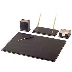 Ensemble de bureau en cuir de vache véritable avec 15 accessoires de bureau modernes, comprenant un porte-stylo et des blocs-notes, fabriqués en cuir PU durable - Product Image 4