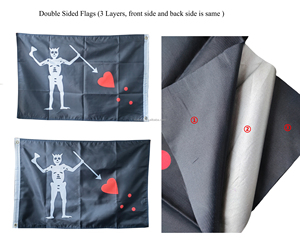 Drapeau publicitaire personnalisé imperméable et écologique en polyester de haute qualité 2023, 90x150cm, sublimation, fanion double face avec logo - Product Image 3