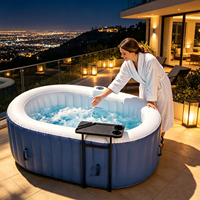 Promotion : Spa gonflable portable en PVC Drop Stitch, nouvelle arrivée, bleu, avec accessoires, pour 2 personnes, usage domestique