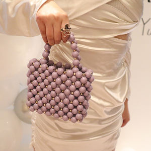 <span class=keywords><strong>Sac</strong></span> à main en bois pour femmes, tout-assorti, de qualité supérieure, avec perles, fait à la main, d'ambiance, tendance - Product Image 5