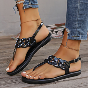 Sandales scintillantes de haute qualité avec strass, chaussures de créateur Tory Burch, sandales à paillettes pour femmes, 1 paire avec boîte - Product Image 4