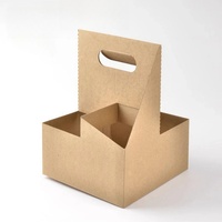 Porte-gobelet portable en papier kraft pour thé au lait, emballage portable pour café ondulé jetable, plateau double pour boissons à emporter