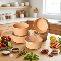 Bols à salade jetables en papier kraft à paroi simple de qualité alimentaire King Garden, utilisation industrielle, diamètre personnalisable, impression sérigraphique