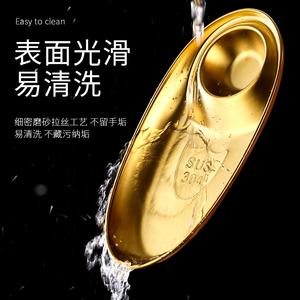 Plateau en acier inoxydable doré coréen, assiette principale d'assaisonnement ovale pour collation et boulettes, plateau à frites <span class=keywords><strong>français</strong></span> en métal pour restaurant 304 - Product Image 4