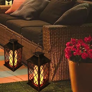 Linterna solar retro impermeable al aire libre con fuente de luz LED de efecto llama para decoración de jardín - Product Image 3