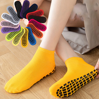 Chaussettes antidérapantes pour yoga, pilates, barre, avec semelle épaisse et coussinée à la cheville, manchette à ressort, logo, pour hommes et femmes