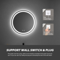 Fonction de mémoire anti-buée pour hôtel Miroir mural intelligent 32 pouces rond tactile pour salle de bain Miroir LED réglable