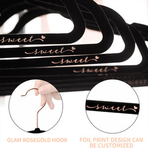 פלסטיק רזה ללא להחליק פלסטיק מקולב קולב קולב מצילים את חליפת מכנסיים קטיפה שחורה מצילת מקום המארגן למלתחה וארון בוטיק - Product Image 2