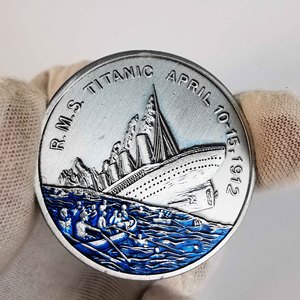 Kunden spezifische Metall-Gedenkmünzen UK Titanic <span class=keywords><strong>Ship</strong></span> Nickel Love Medaillen Traums chiff <span class=keywords><strong>Sinking</strong></span> Blue Comme morative Coin Collection - Product Image 2