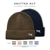 Cappello invernale Unisex con cappello da sci ricamato in maglia 3D cappello con teschio lavorato a maglia